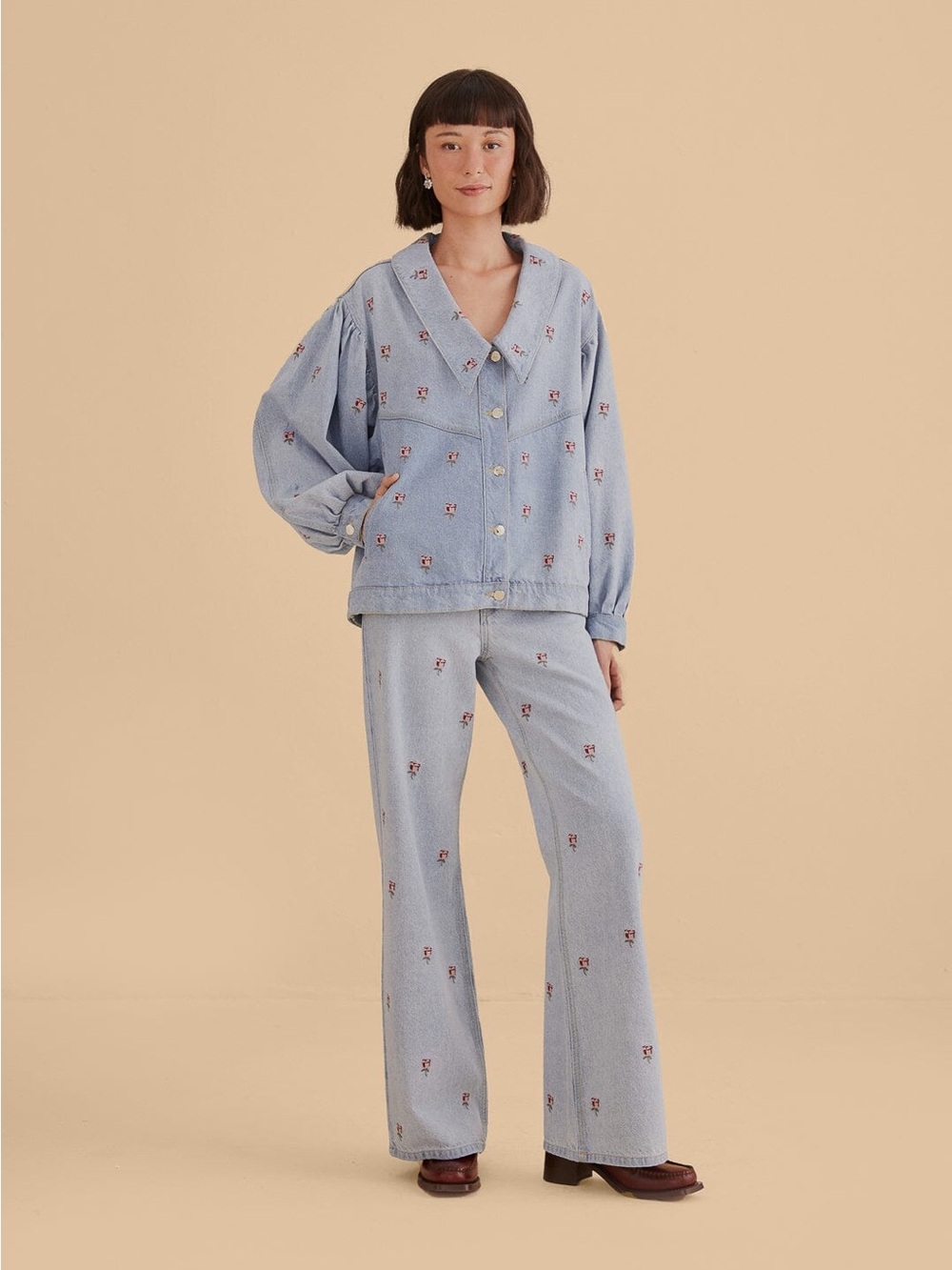 Farm Rio Rose Embroidered Denim
Jacket - Picture 6 of 16